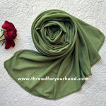 olive - Crochet Georgette hijab