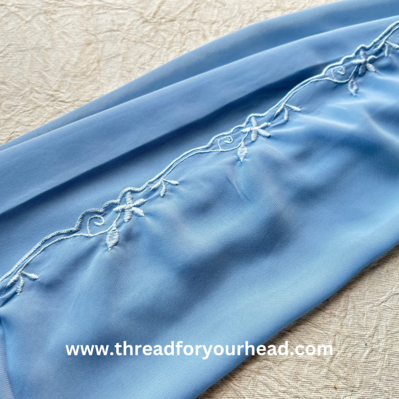 powder blue - Scallop Georgette hijab