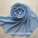 powder blue - Scallop Georgette hijab