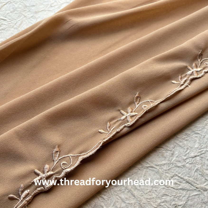 wheat - Scallop Georgette hijab
