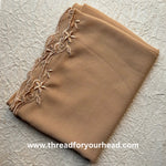 wheat - Scallop Georgette hijab