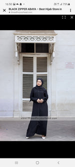 Black zipper abaya