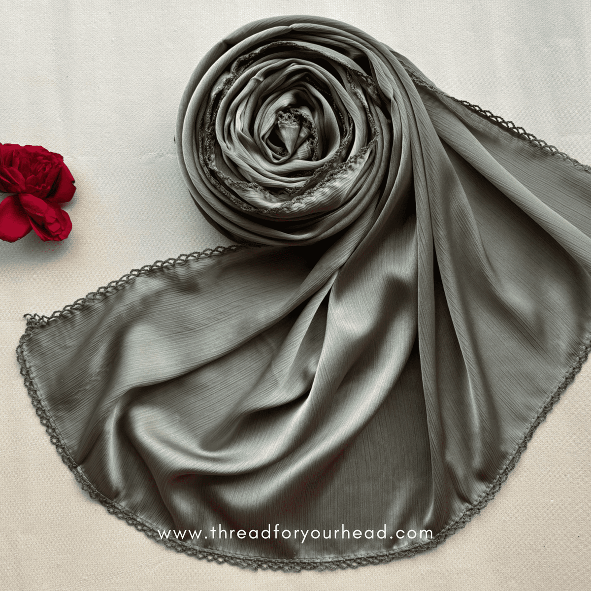 Olive- crochet Muna satin