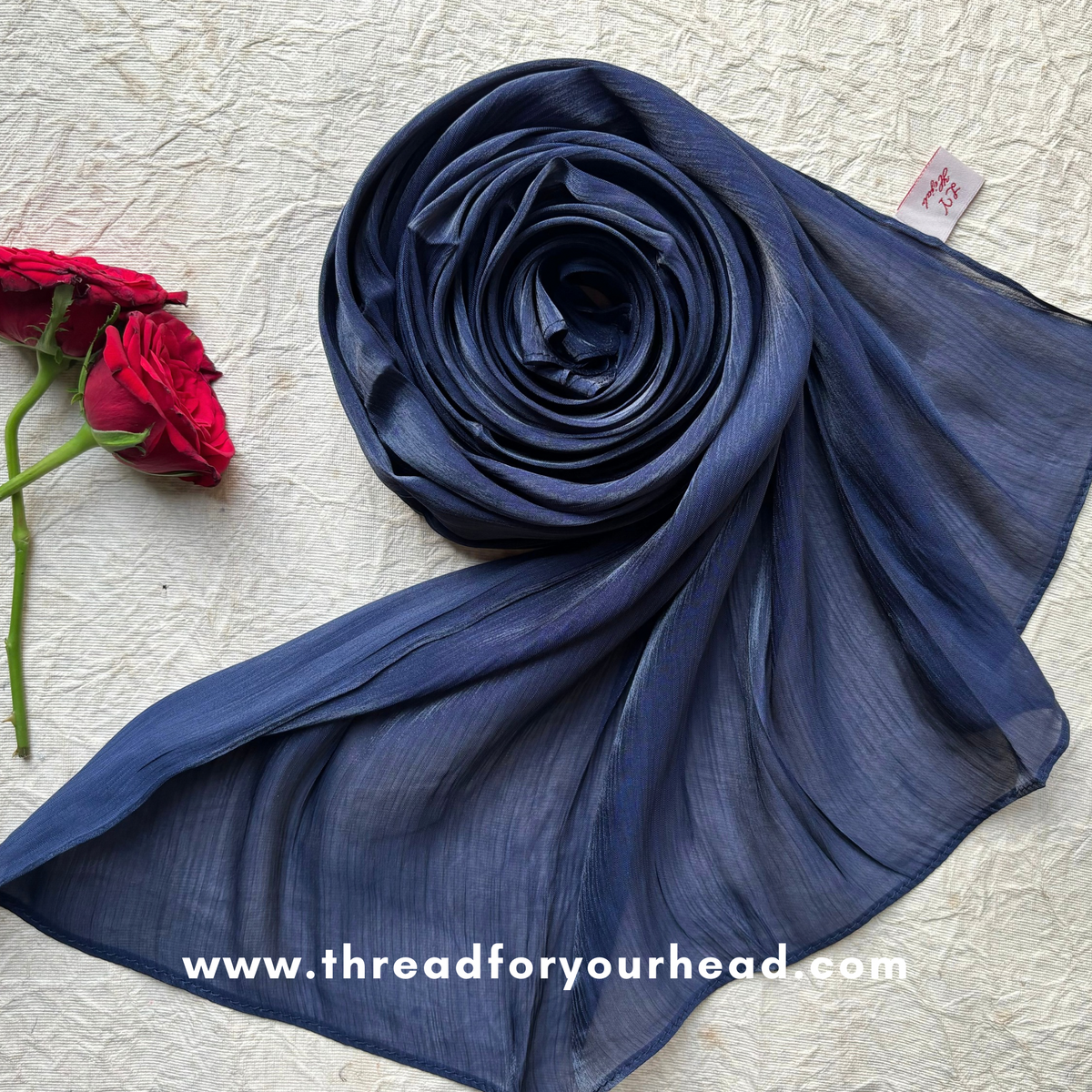 Navy- Organza shimmer hijab