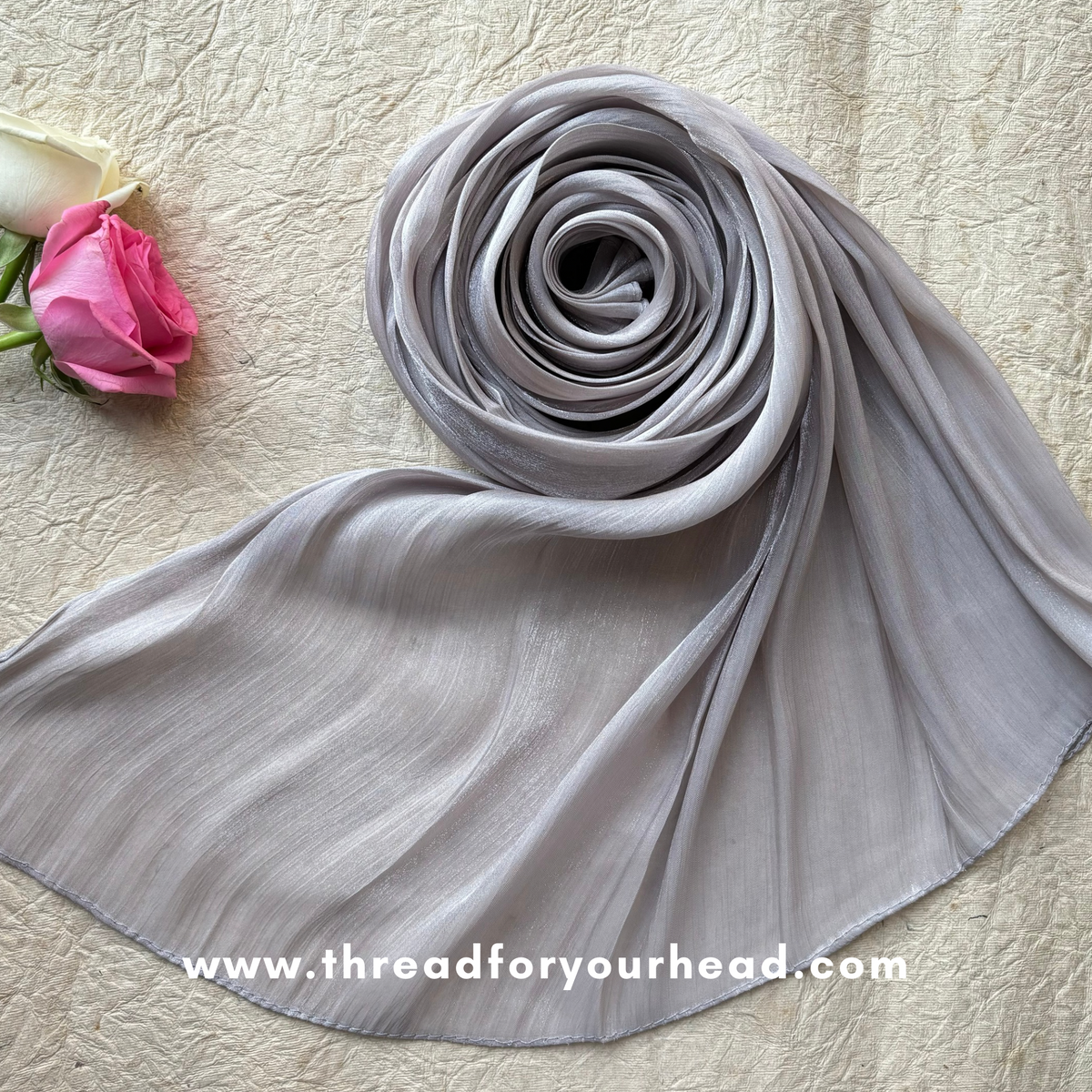 Slate- Organza shimmer hijab