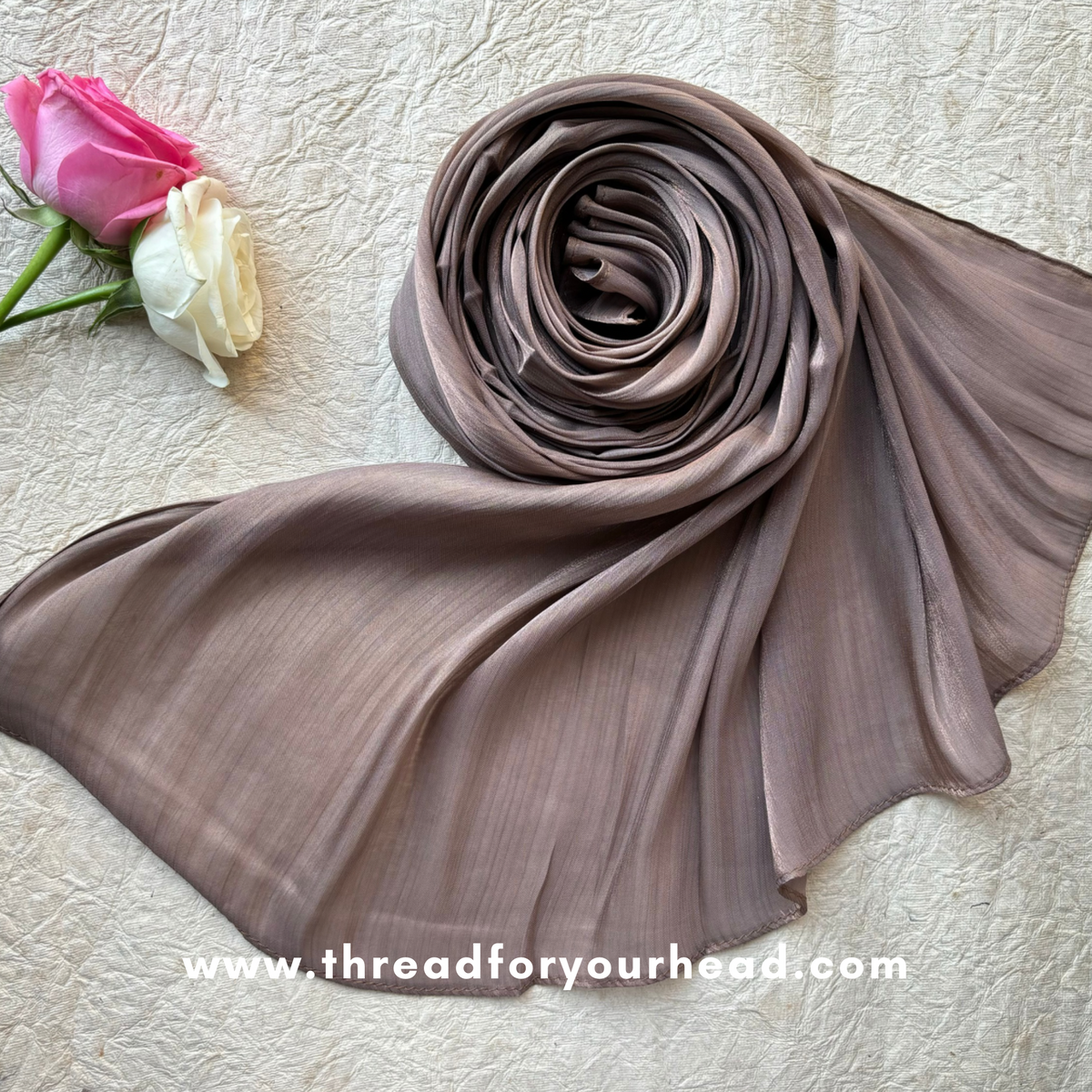 Coffee- Organza shimmer hijab