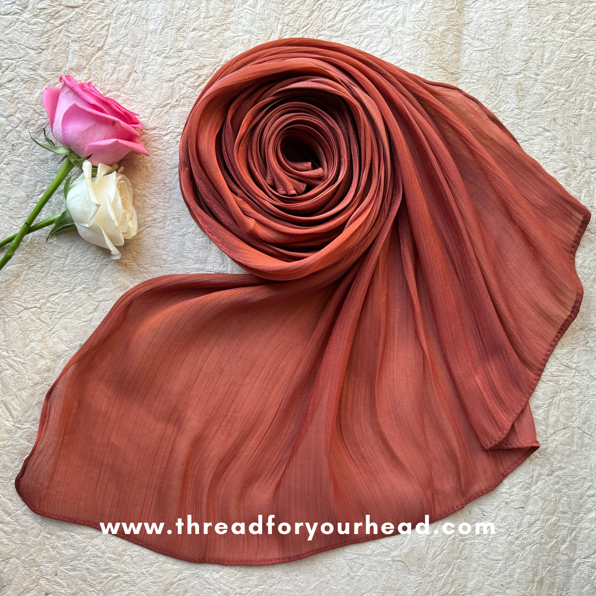 Russet- Organza shimmer hijab