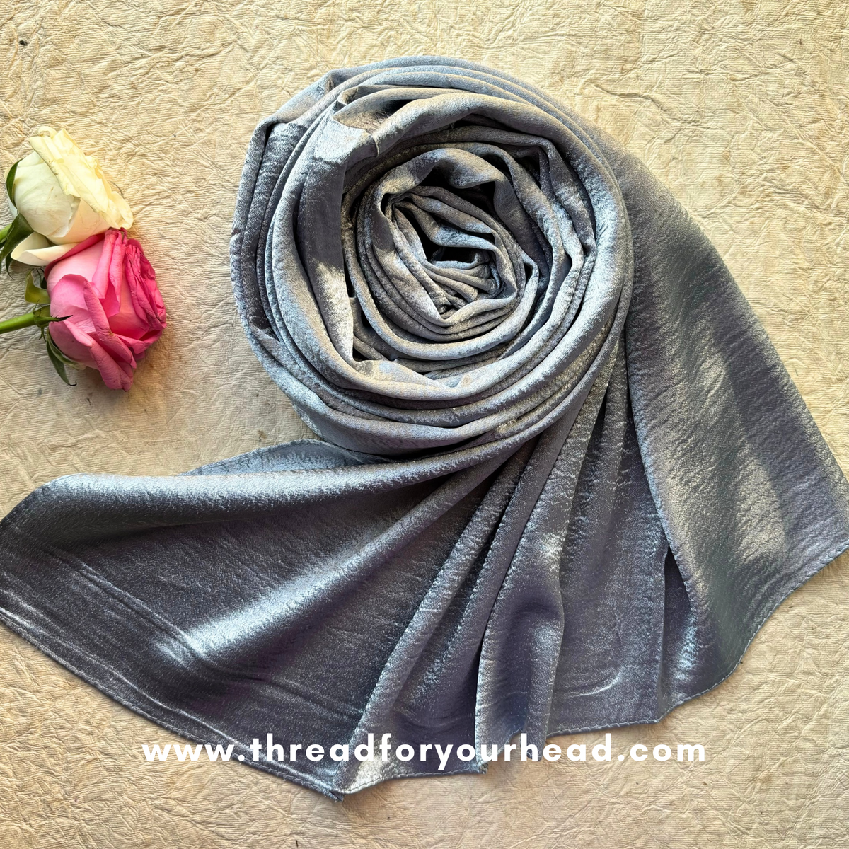 Grey- Marble Satin
