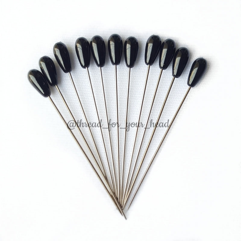 Black Basic Pins- set of 12– Best Hijab Store - Thread For Your Head - TFYH