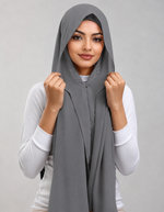 Hijab with attached cap and magnet - Dark Grey