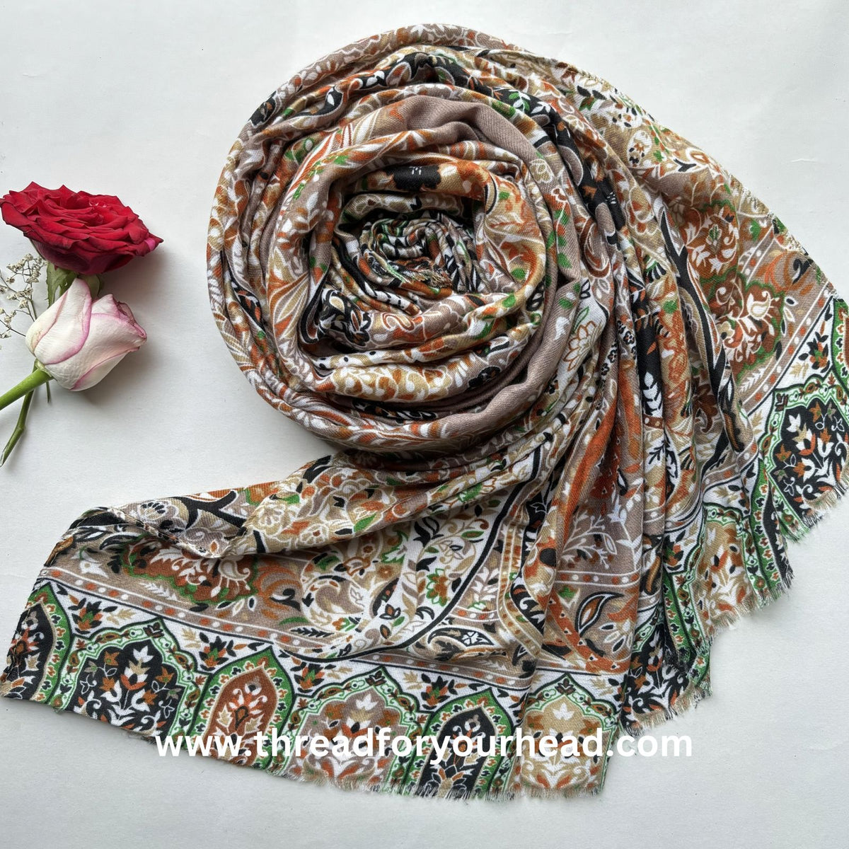 Persian Printed Cotton - Olive