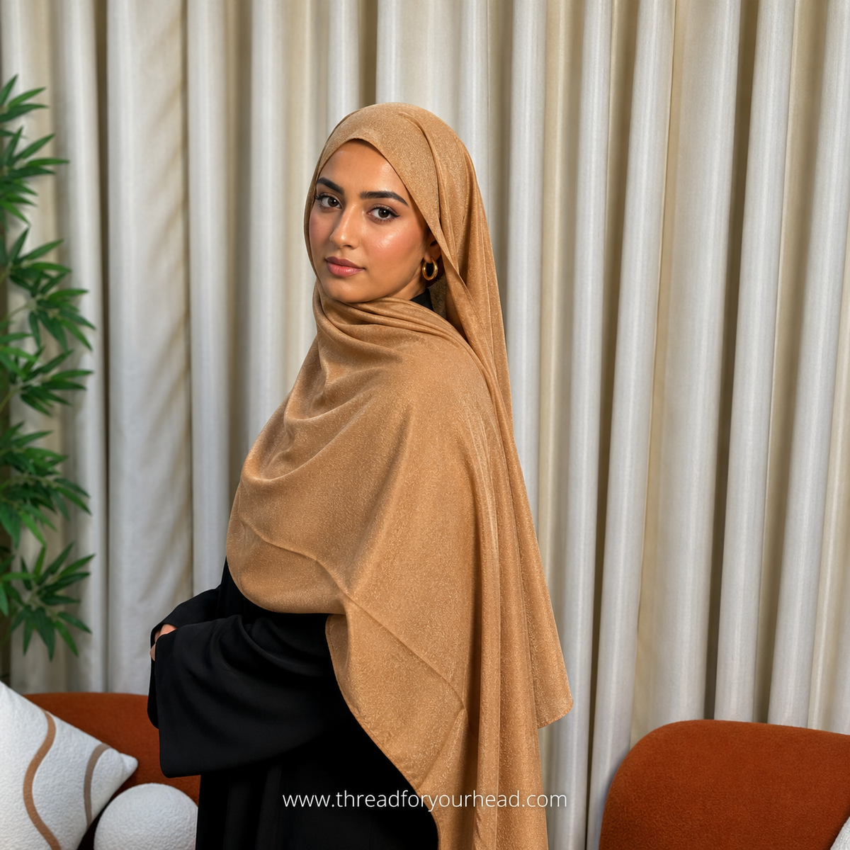 Premium Satin Hijab - Gold