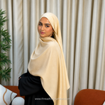 Premium Satin Hijab - Beige Gold