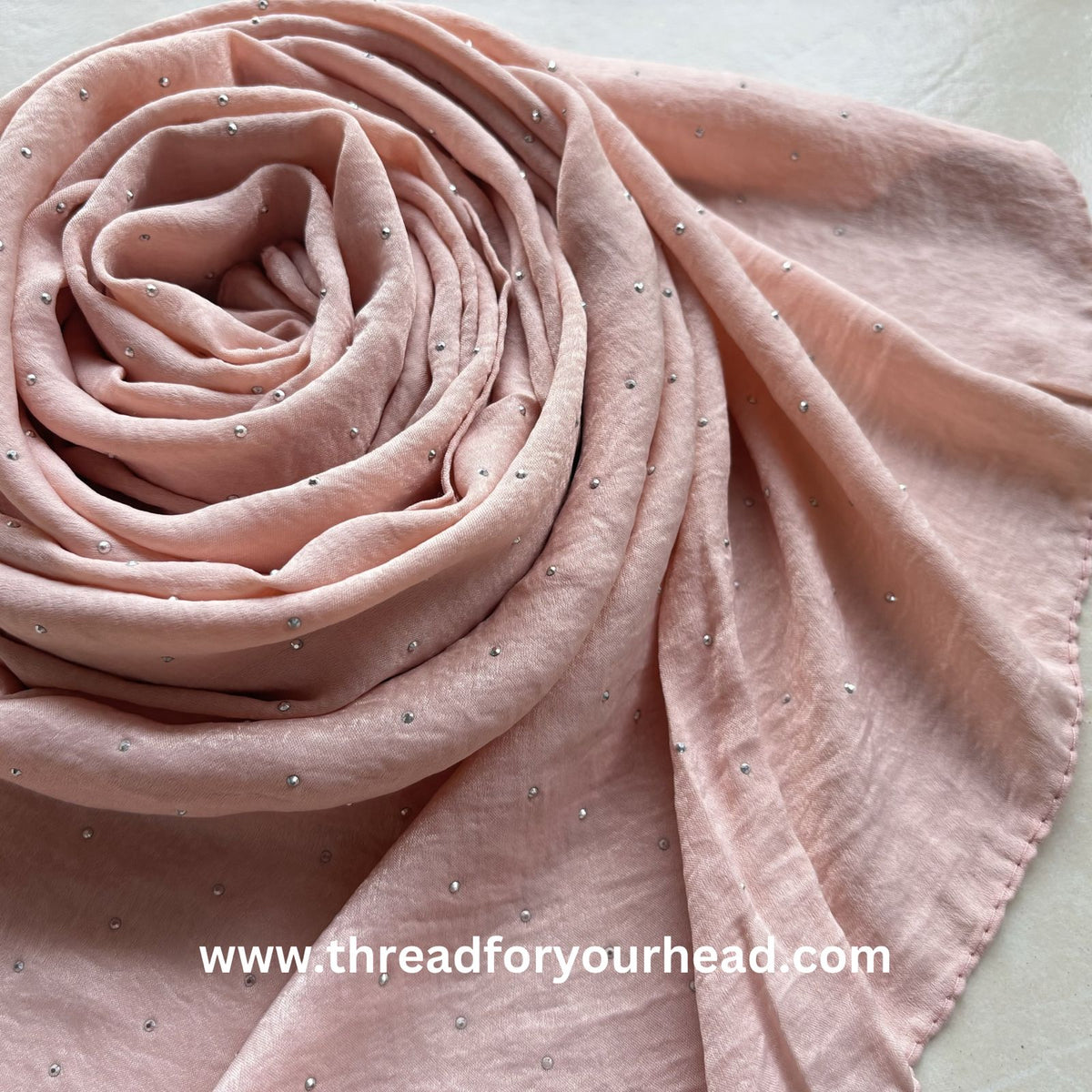 Salmon pink - bubble satin diamond
