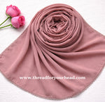 Deep mauve - Crochet Georgette hijab