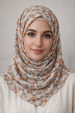Printed Floral Cotton - Nude