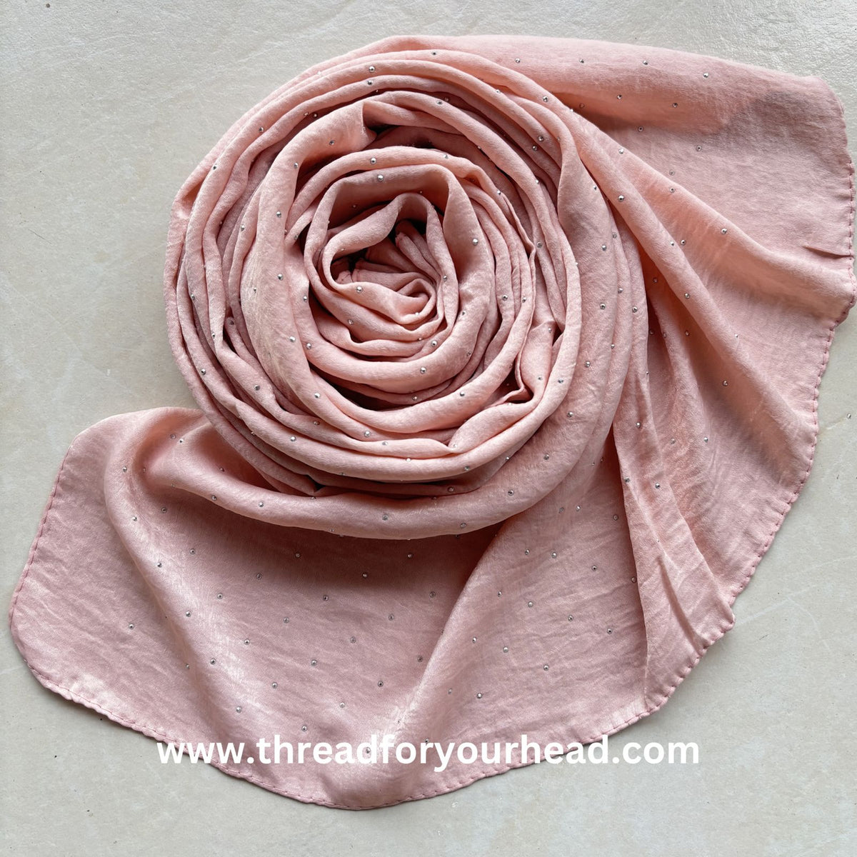 Salmon pink - bubble satin diamond