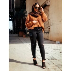 Crinkled cotton hijab- dark brown