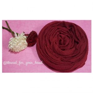 Crinkled cotton hijab- red