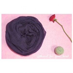 Crinkled cotton hijab- dark purple
