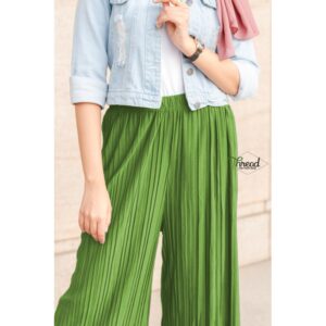 light green- pleated plazzo pants