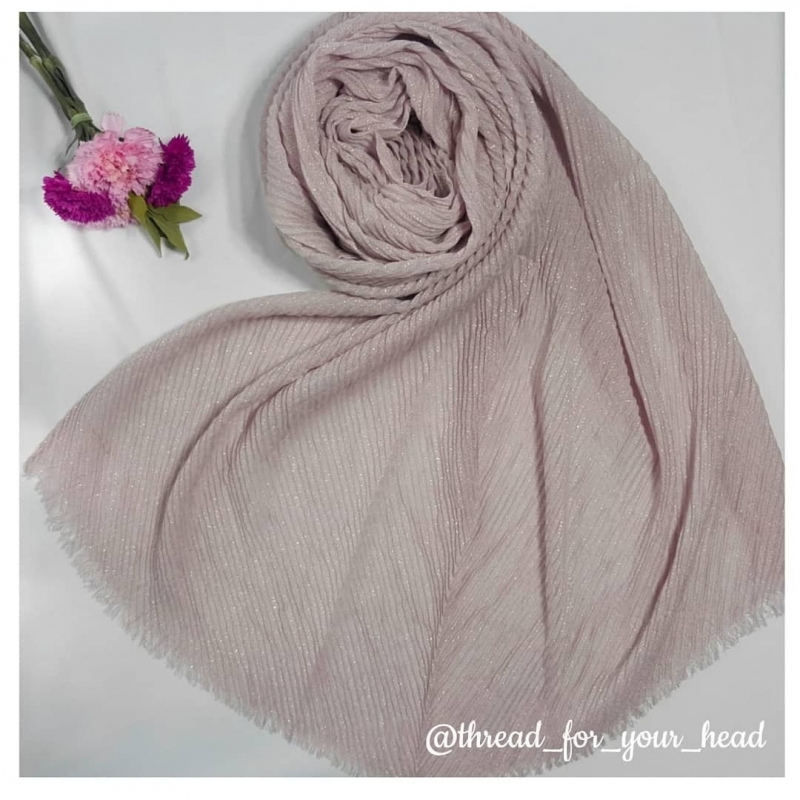 pleated shimmer hijab